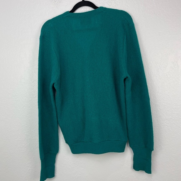 Vintage 60s Pendleton True Teal Green Blue Pure Virgin Wool Cardigan - Picture 7 of 8